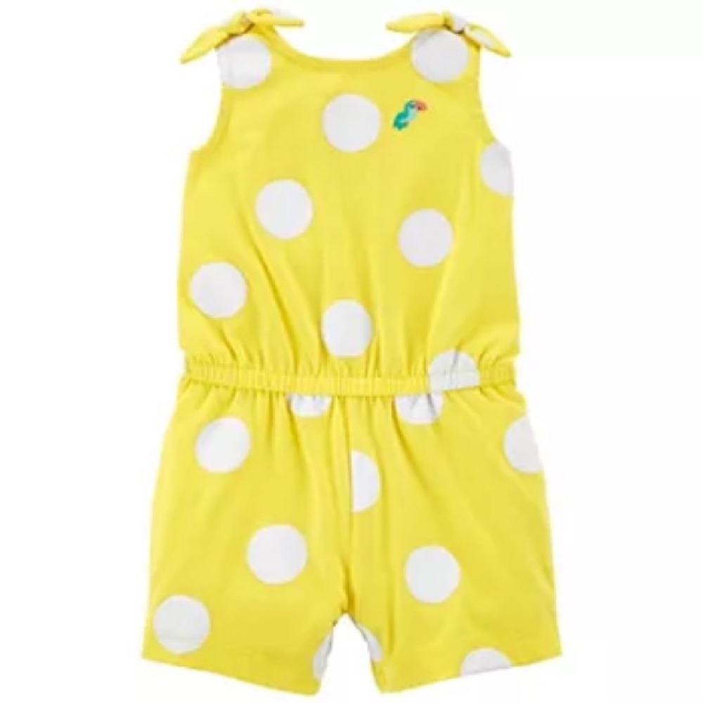 3 MONTHS | Tropical parrot polka dot Carter’s baby girl romper